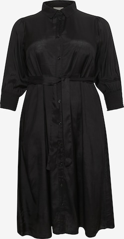 KAFFE CURVE Skjortklänning 'Cemina' i svart: framsida