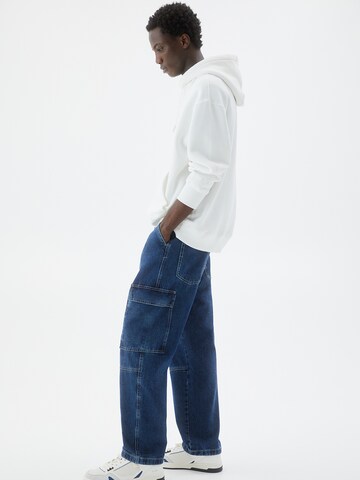 Loosefit Jeans cargo Pull&Bear en bleu : devant