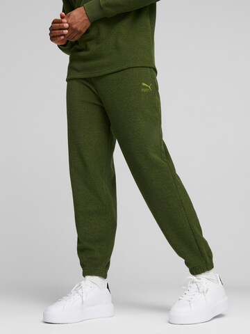 PUMA Tapered Trousers in Green: front