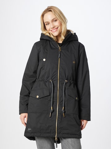 Parka mi-saison 'CRESCEND' Ragwear en noir : devant