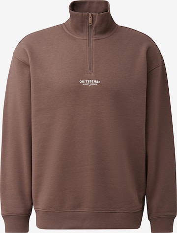 Sweat-shirt QS en marron : devant
