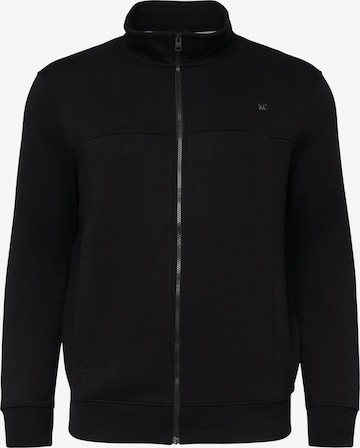 s.Oliver Men Big Sizes Sweatjacke in Schwarz: Vorderseite