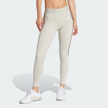 ADIDAS PERFORMANCE Skinny Sports trousers 'Hyperglam Shine Full-length' in Beige: front