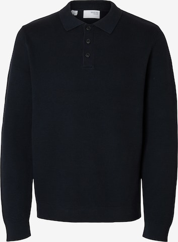 Pull-over 'SLHDANE' SELECTED en bleu : devant