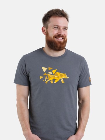 FORSBERG Shirt 'Mikkelson T-Shirt mit Polygonbär'‌‌ in Grau: Vorderseite