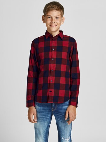 Jack & Jones Junior - Regular Fit Camisa 'Gingham' em vermelho: frente