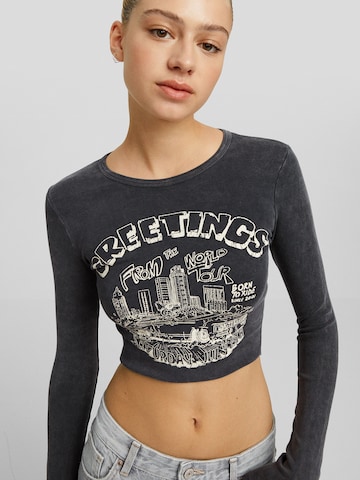 Bershka Shirt in Grey