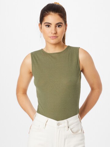 NU-IN Shirt Bodysuit in Green: front