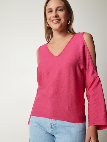 Happiness İstanbul Blouse in Roze: voorkant
