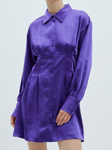 EDITED Košilové šaty 'Charleen' – fialová: přední strana