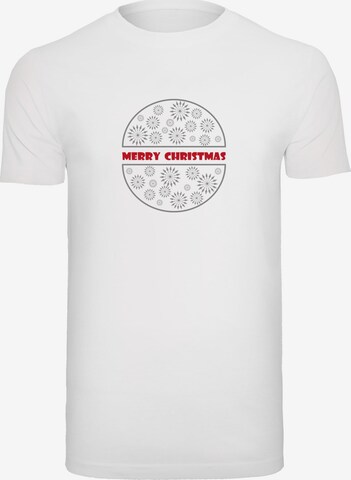 Merchcode Shirt 'Merry Christmas' in Wit: voorkant