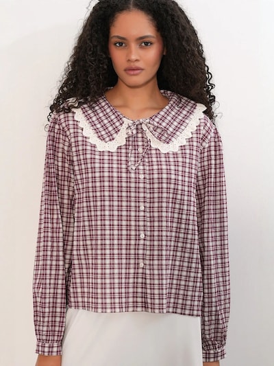Camicia da donna in M Bigdart di colore borgogna / rosso pastello / bianco, Visualizzazione prodotti