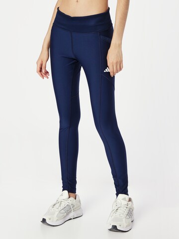 ADIDAS GOLF Skinny Workout Pants in Blue: front