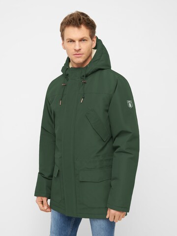 Derbe Winter parka 'Festholm' in Green: front