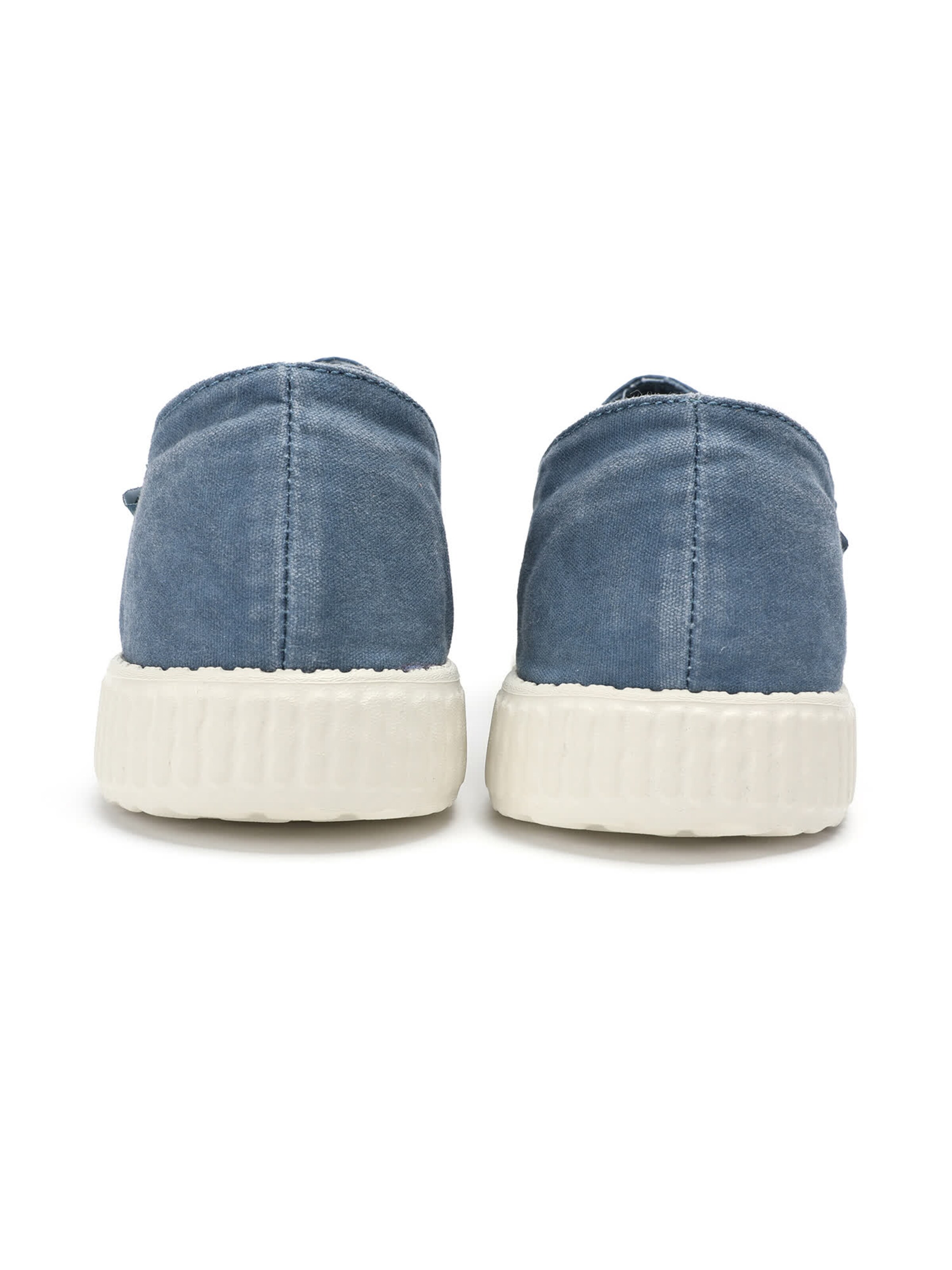 Walk In Pitas Moccasin ' 150 SLIP ON WASHED ' in Blue: back