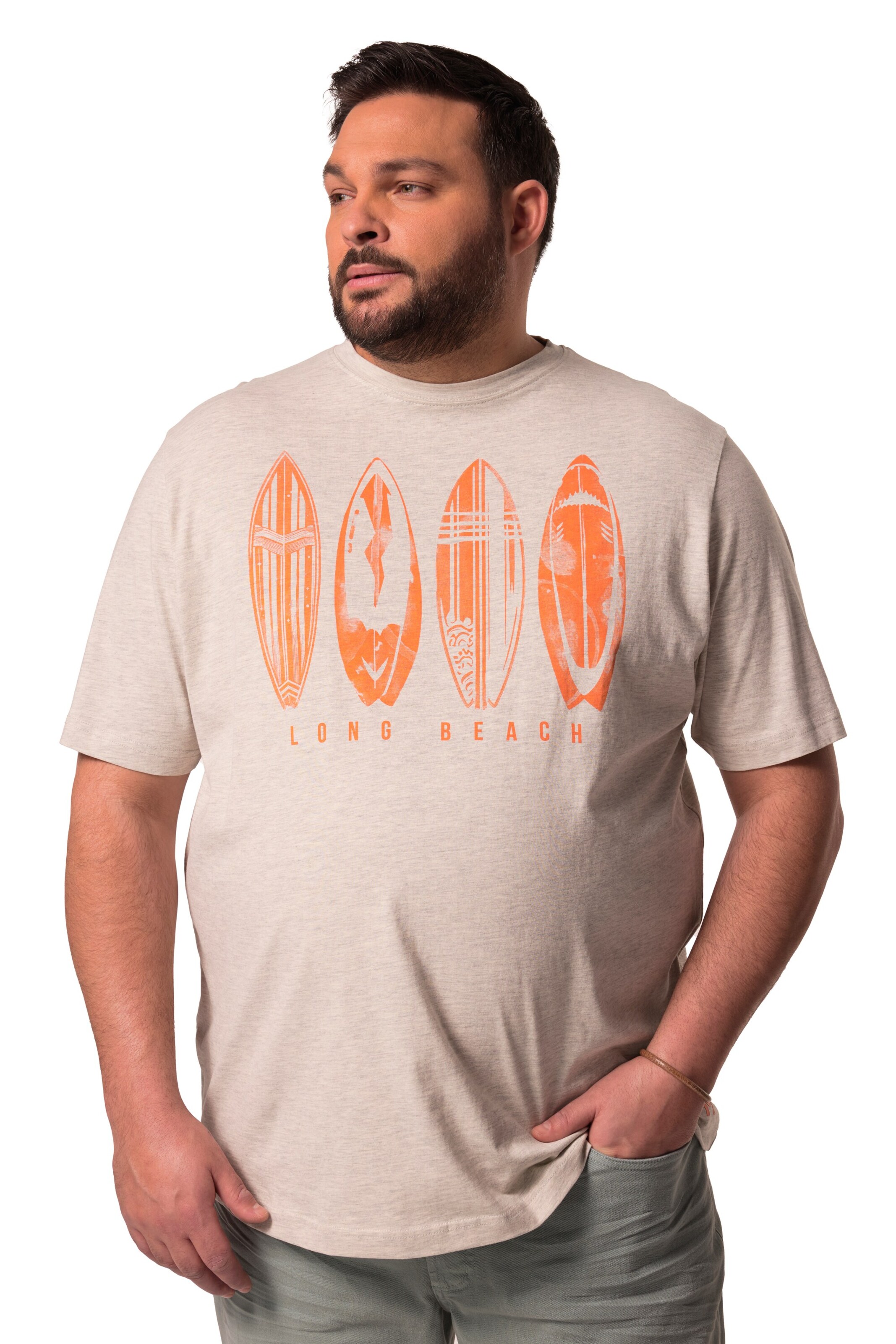 Men Plus T-Shirt in Beige: Vorderseite