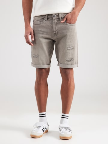 INDICODE JEANS Szabványos Farmer 'INKaden Holes' - szürke: elől