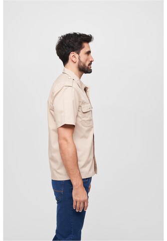 Brandit Regular fit Button Up Shirt in Beige