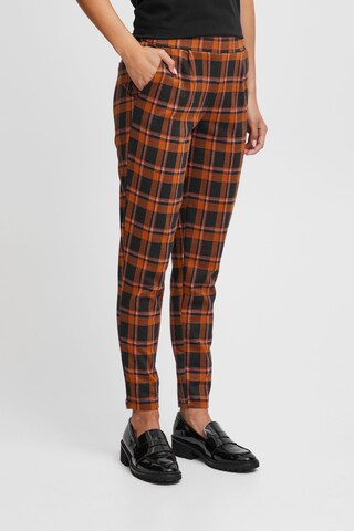 ICHI Regular Chino Pants 'Kate' in Orange