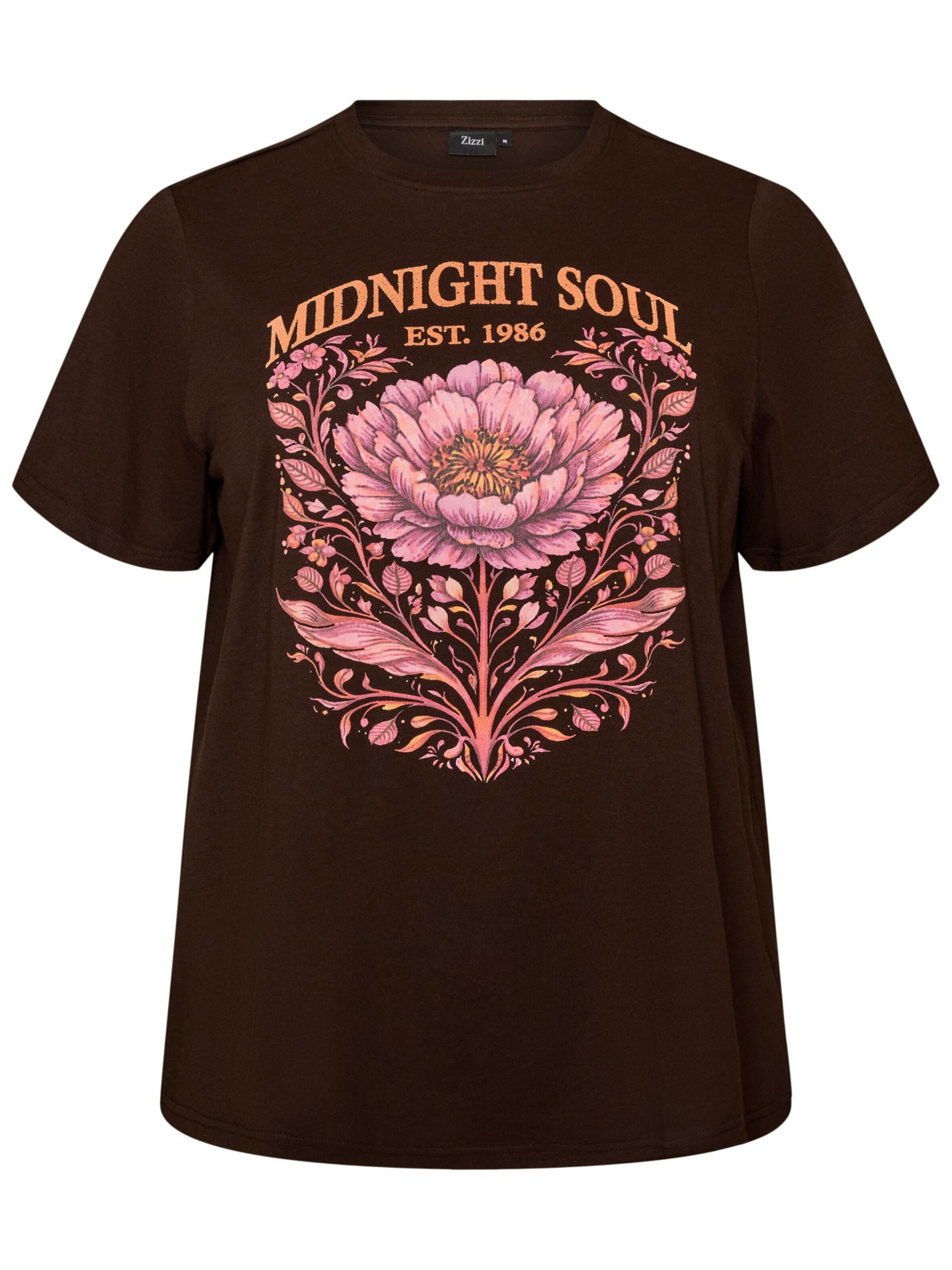 T-shirt Zizzi en marron : devant