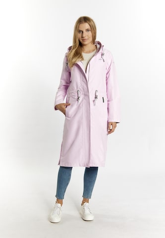 Schmuddelwedda Between-Seasons Coat in Pink: front