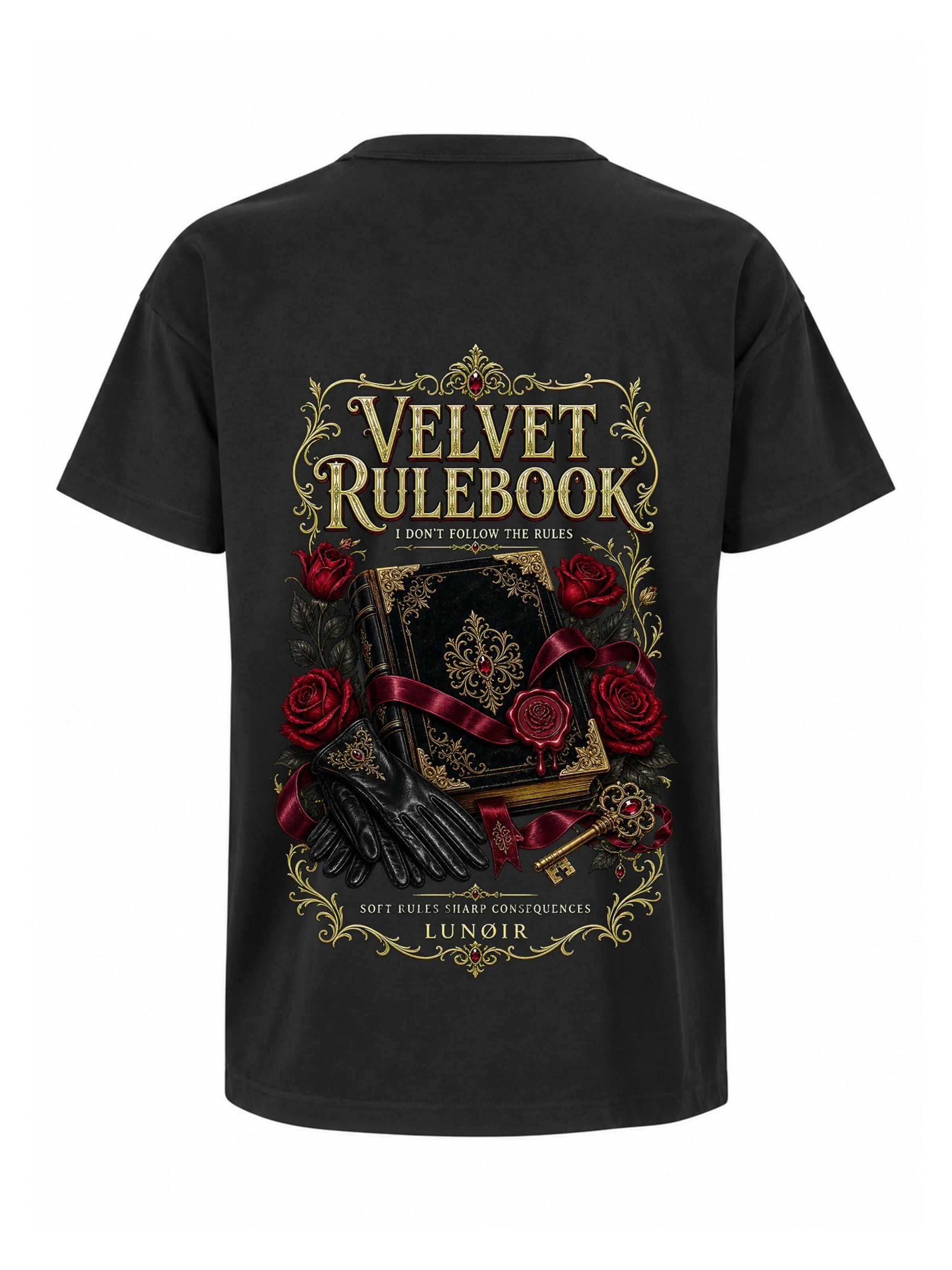 LUNØIR Studio Shirt 'Velvet Rulebook'‌‌‌‌ in Schwarz: Vorderseite