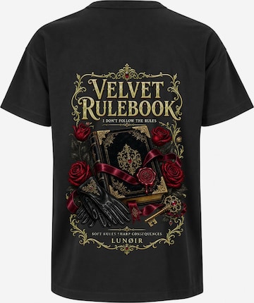 LUNØIR Studio Shirt 'Velvet Rulebook' in Schwarz: Vorderseite