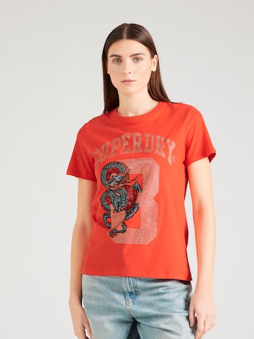 Superdry T-Shirt in Rot: predná strana