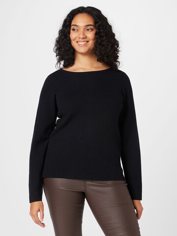 Vero Moda Curve Trui 'GOLD NEEDLE' in Zwart: voorkant