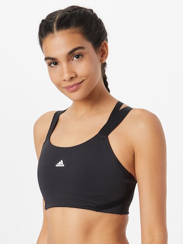 ADIDAS SPORTSWEAR Bralette Sports bra 'Tlrd Impact High-Support Strappy' in Black: front