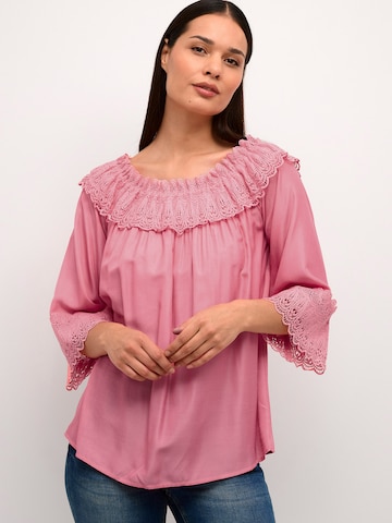 Cream Blouse 'Bea' in Roze: voorkant