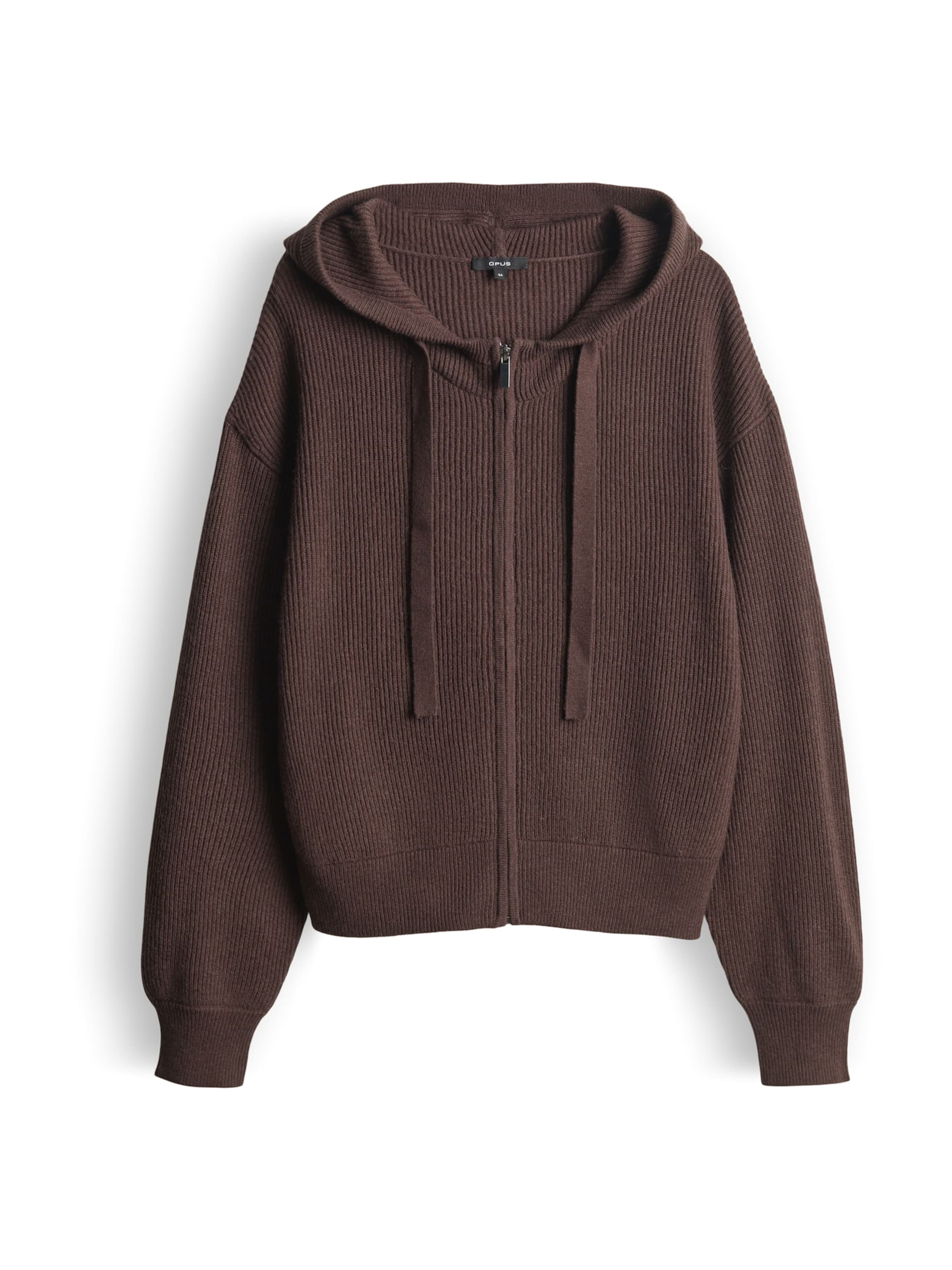 OPUS Strickjacke 'Deso' in Braun: Vorderseite