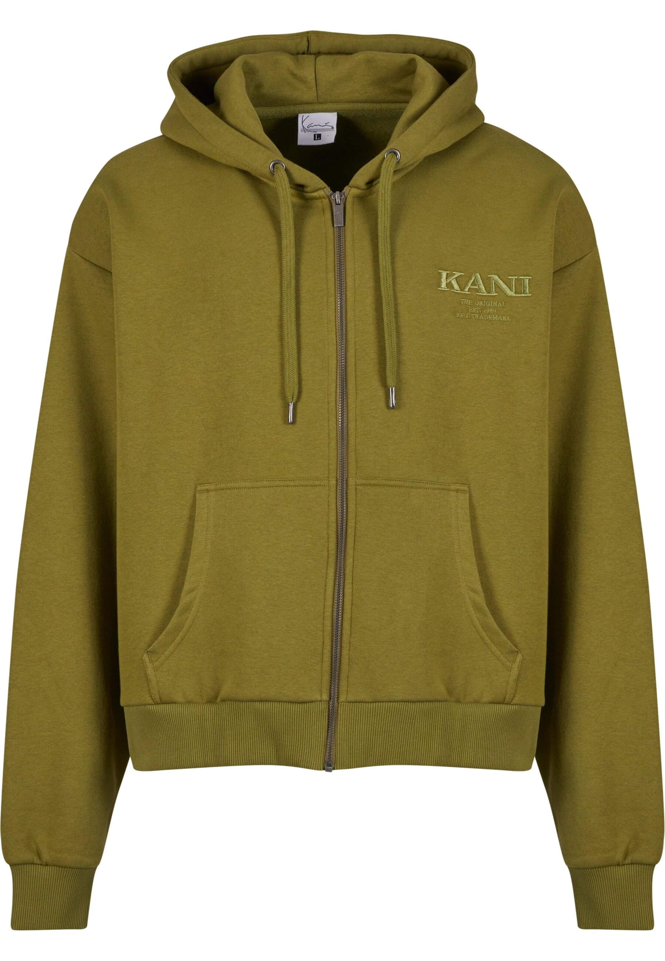 Karl Kani Sweatjacke 'Rhinestone' in Grün: Vorderseite