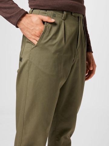 G-Star RAW Normální Kalhoty se sklady v pase – zelená