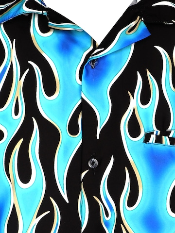 King Kameha Shirt 'Flames Wild' in Blue