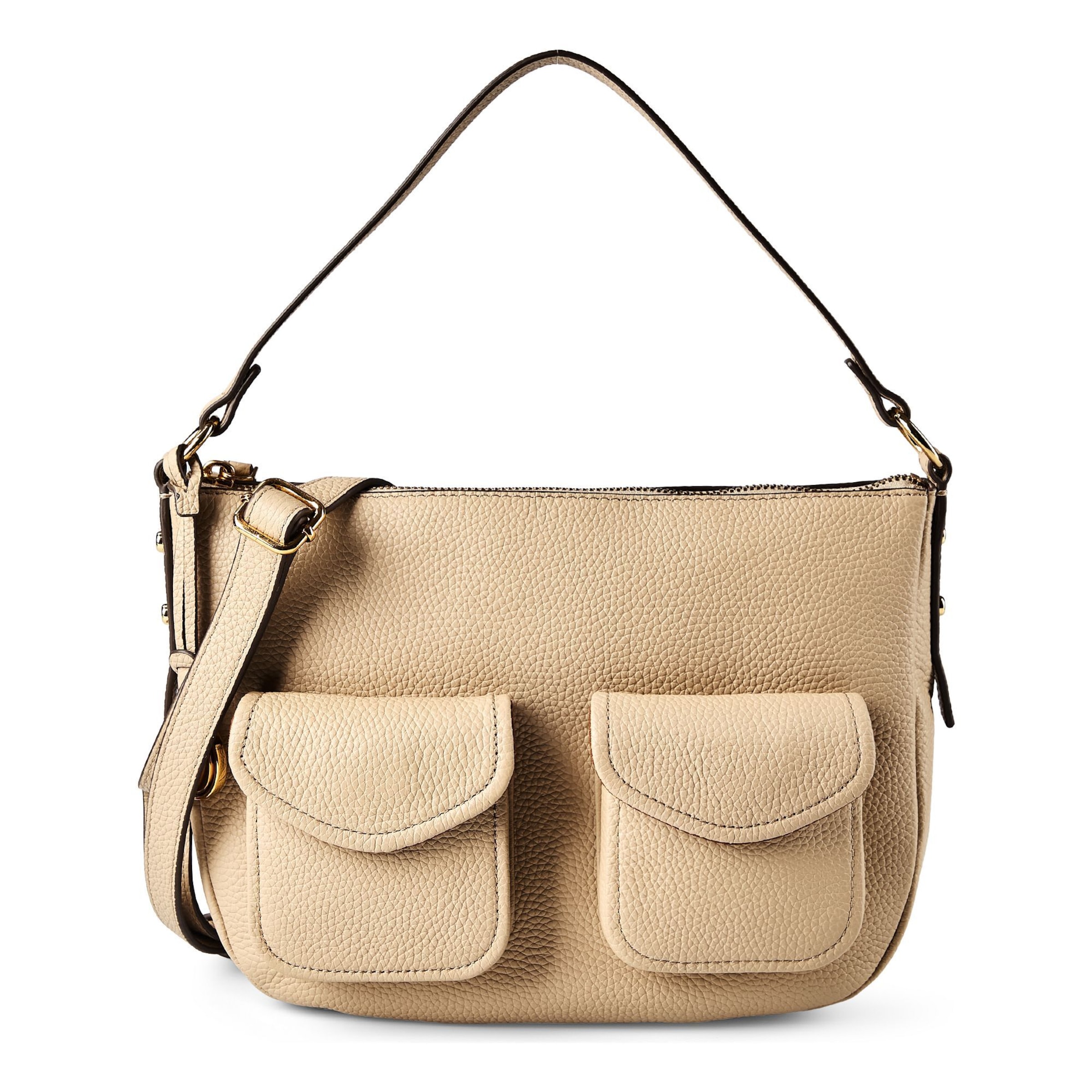 Sac bandoulière FOSSIL en beige : devant