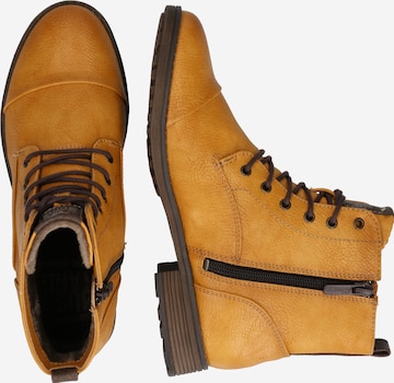 MUSTANG Lace-Up Ankle Boots in Yellow