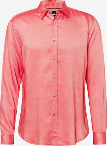 BOSS Black Button Up Shirt 'Roger' in Red: front