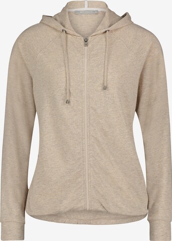 Betty & Co Zip-Up Hoodie in Beige: front