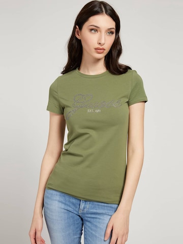 T-shirt GUESS en vert : devant
