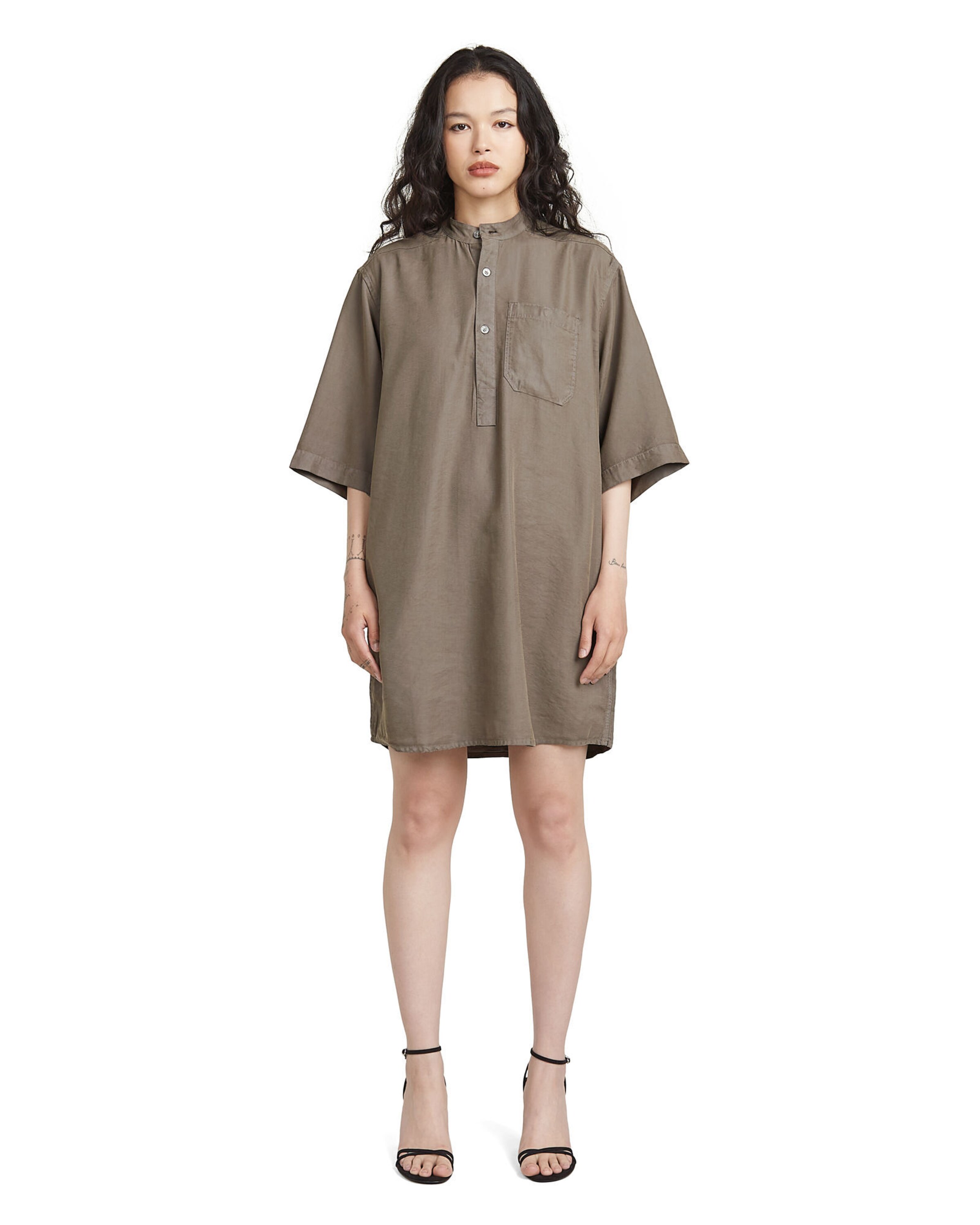 G-STAR Dress 'Shirt dress' in Brown: front