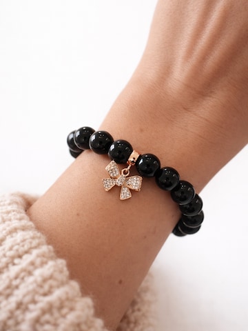 Secret Stones Armband 'Harmony Thread' in Schwarz: Vorderseite