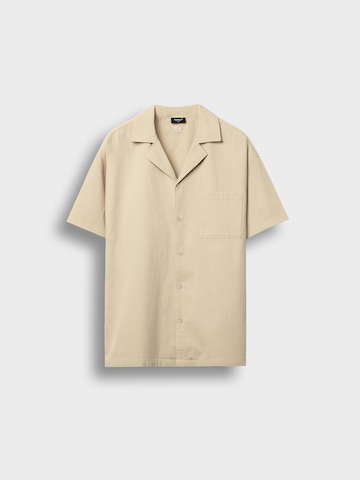 Burocs Button Up Shirt in Beige: front