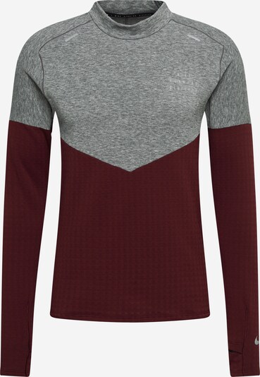 NIKE Sport sweatshirt 'Sphere Run Division' i gråmelerad / vinröd, Produktvy