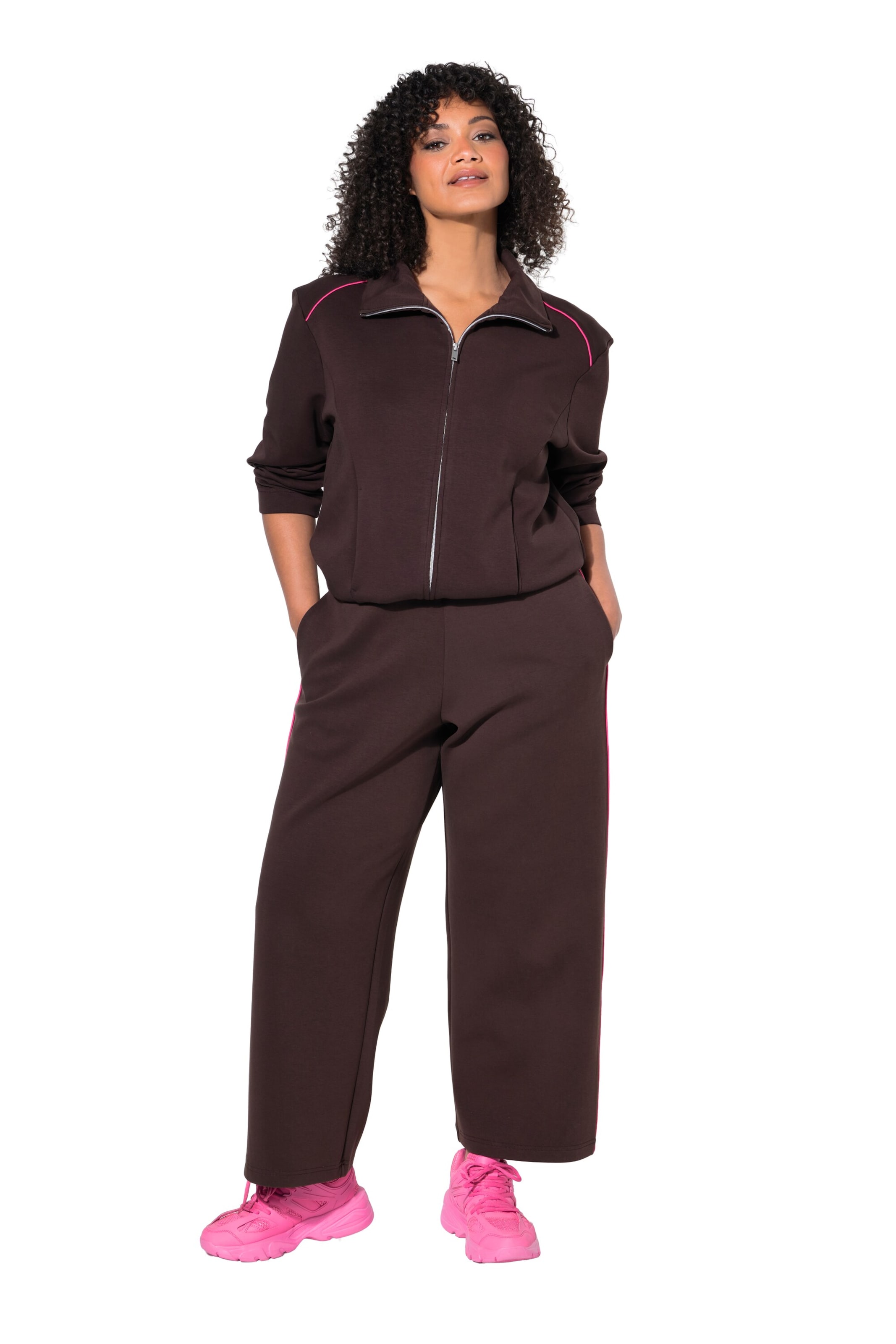 Ulla Popken Wide leg Broek in Bruin