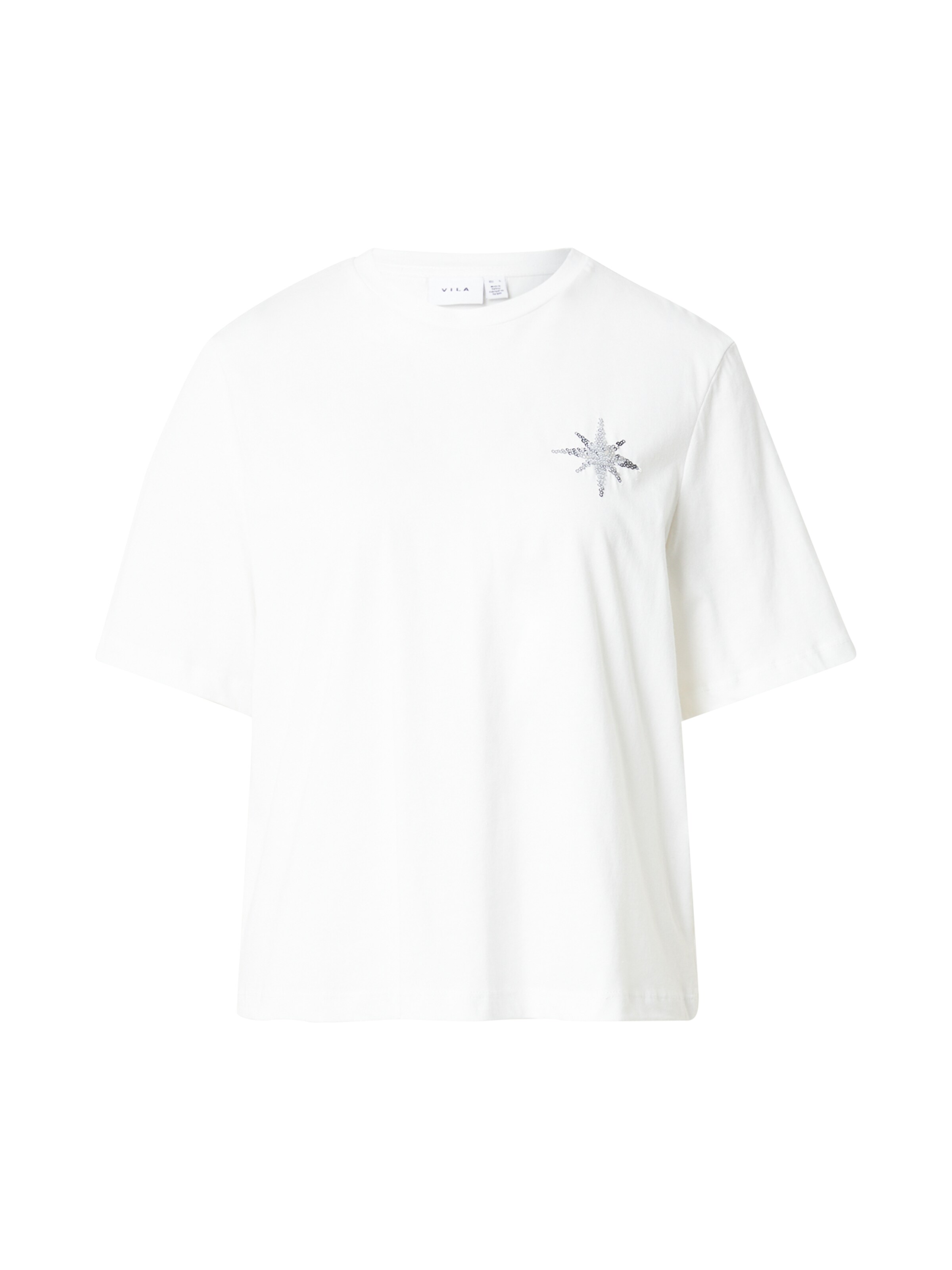 VILA Μπλουζάκι σε λευκό: μπροστά