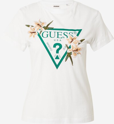 GUESS T-shirt 'ZOEY' en beige / vert / blanc, Vue avec produit