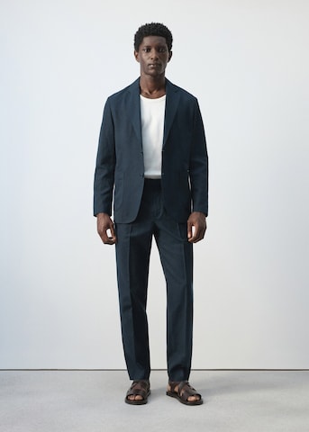 MANGO MAN Slim fit Pleated Pants 'Delave' in Blue