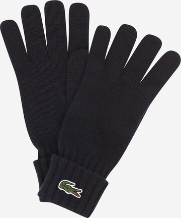 LACOSTE - Guantes con dedos en azul: frente