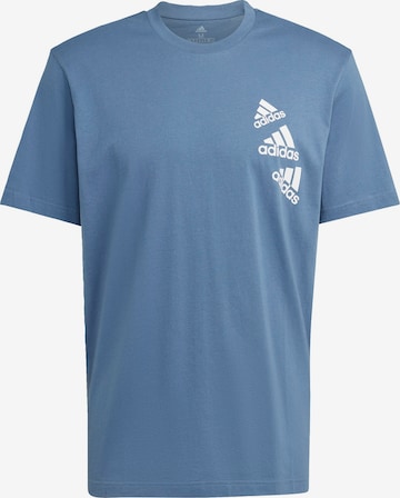 mėlyna ADIDAS SPORTSWEAR Sportiniai marškinėliai 'Essentials Brandlove': priekis